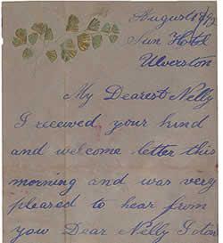 Letter to domestic servant Nelly in Morecambe 1892