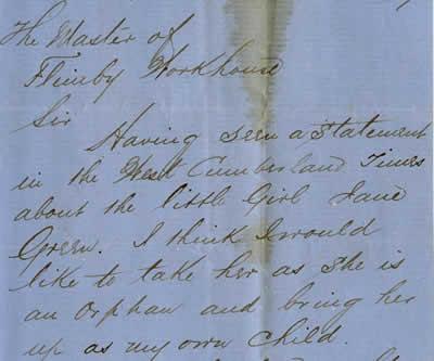 Letter asking to adopt a child in the workhouse