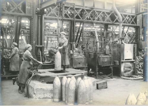 Women working in a munitions factory
