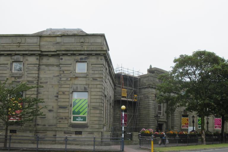 Outside Barrow Library